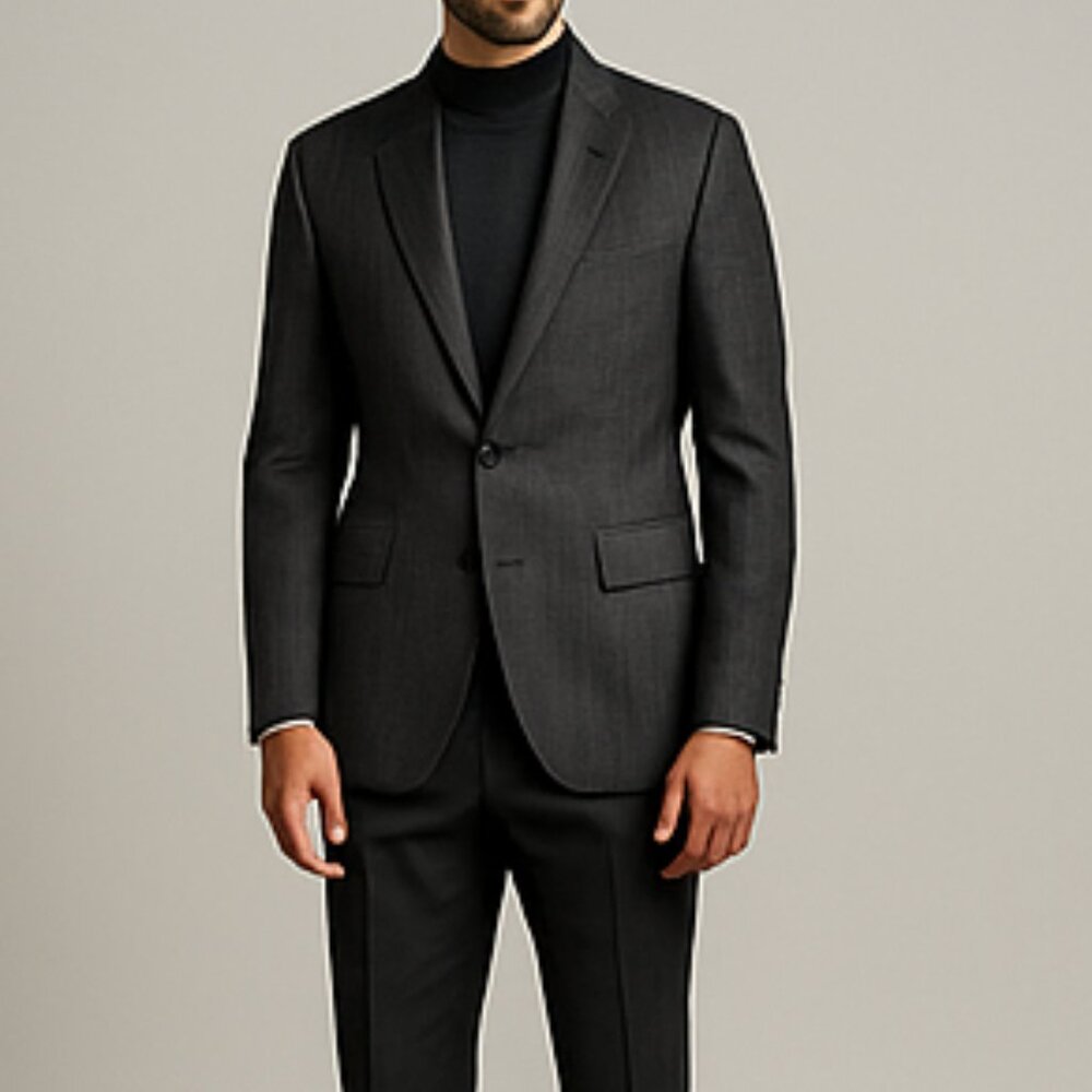 Burberry London Wool Pinstripe Blazer Charcoal Grey, Classic Suit Jacket